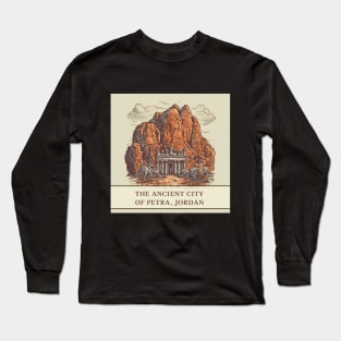 The Ancient City of Petra. Archaeological illustration Long Sleeve T-Shirt